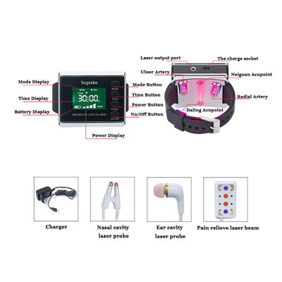 Red Light Therapy Laspot Semiconductor Laser Acupuncture Lllt Laser Watch Nasal