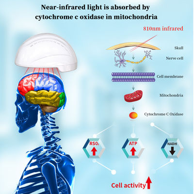 810nm Infrared LED Light Photobiomodulation Helmet For Alzheimer's Improving